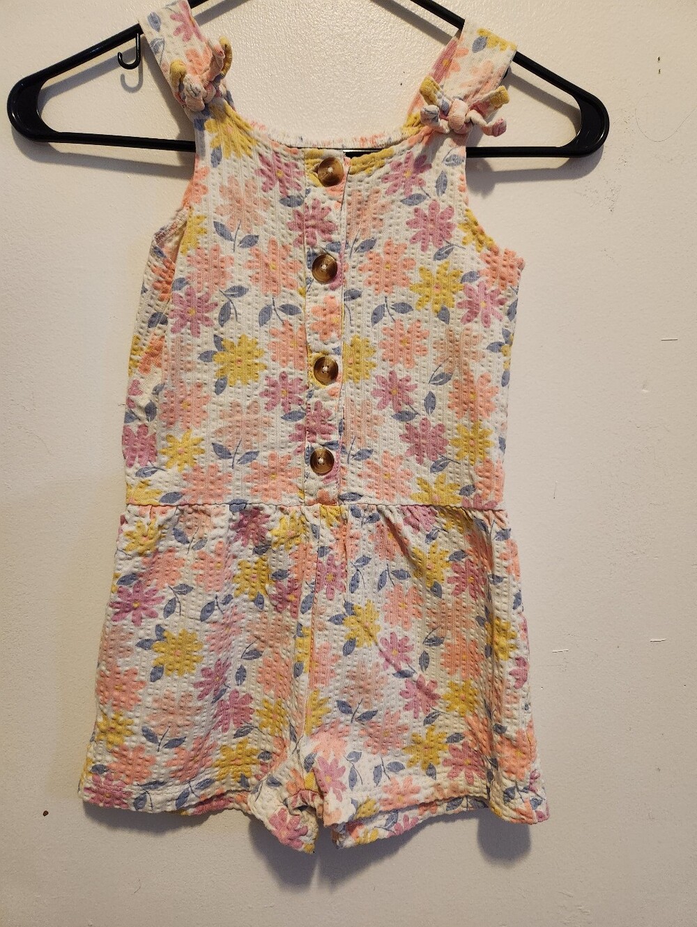 Little Lass Floral Seersucker Romper Size 6X